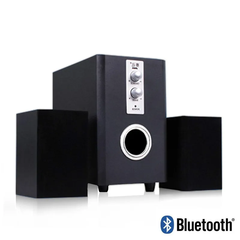 Black Комбинация Bluetooth беспроводной динамик сабвуфер стерео бас ПК USB Компьютерные колонки Поддержка TF карта U диск сада Q1 - Цвет: Black