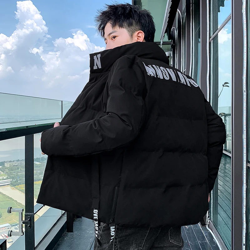 Men's coat winter 2020 new cotton-padded jacket couple style warm slimming trend short cargo down jacket