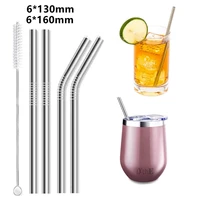 4pcs short metal straws 304 stainless steel straws eco reusable drinking straws for kids drinkware bar cocktail glasses cup