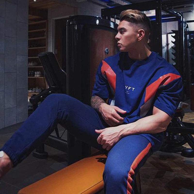 

Gym Clothing Fitness Mens Oversized T Shirt Men Hip Hop Sportswear Loose Half Sleeve T-shirt Muscle Man Bodybuilding T Shirt