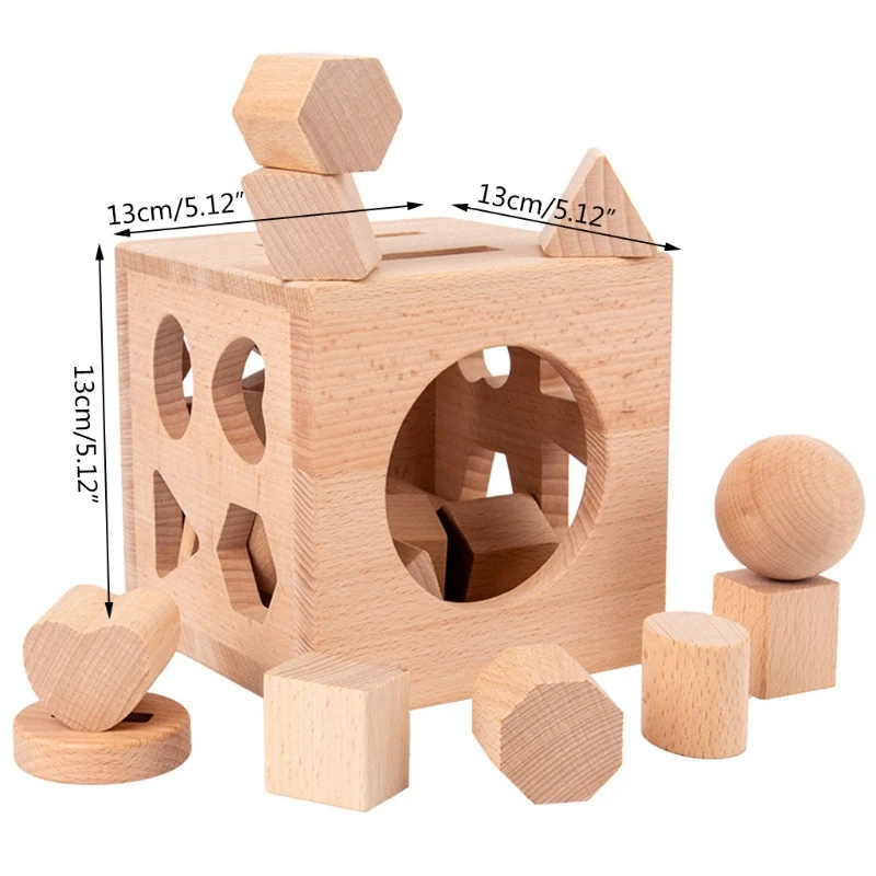 

17 Holes Wooden Shape Matching Sorter Cognitive Intelligent Training Children Early Educational Toys