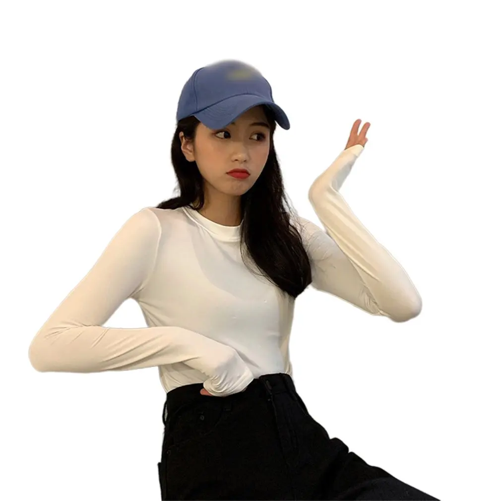 

Autumn Thin Sexy T Shirt Women Elasticity T-Shirt Korean Style Woman Clothes 2020 Slim Tshirt Female Casual Long Sleeve Tops