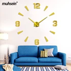 Настенные часы Muhsein, домашний декор, настенные часы с наклейками, 3D зеркальные часы с беззвучным механизмом, настенные часы большого размера сделай сам, бесплатная доставка