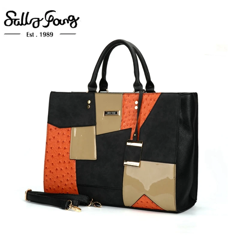 

Women Designer High Quality Female Patchwork Tote Bag Saffiano Metal Pendant Large Capecity Handbag|SY2136