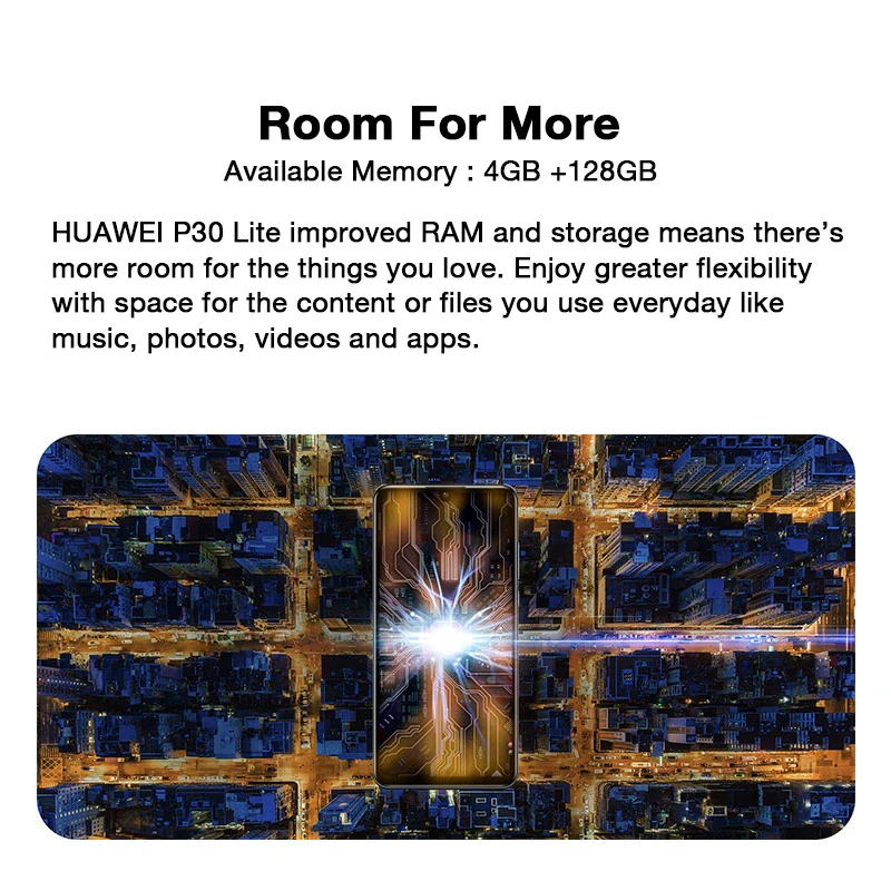В наличии глобальная версия Huawei P30 Lite 4 Гб 128 Смартфон 24MP Тройная камера 32MP