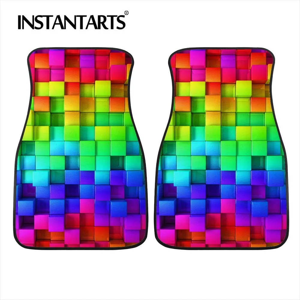 

Коврики INSTANTARTS для автомобиля, с разноцветными богемными цветами, 2 шт./компл.