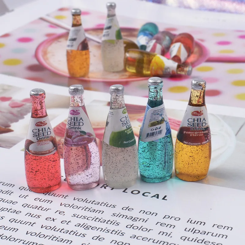 5pcs mini kawaii cute realistic plastic cocktail wine model for 1/16 1/12 Mininatures Doll House Accessories toy girl kids |