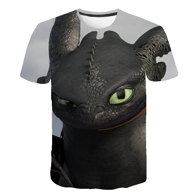 Лидер продаж Детская футболка милые топы Футболка с 3D рисунком дракона Летняя