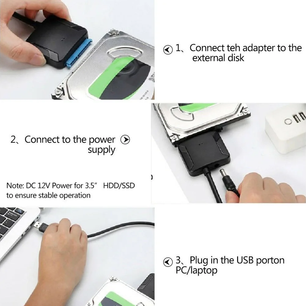 Адаптер для жесткого диска с USB 3 0 на 2 5/3 5 дюйма IDE SATA кабель передачи HDD VH99 |