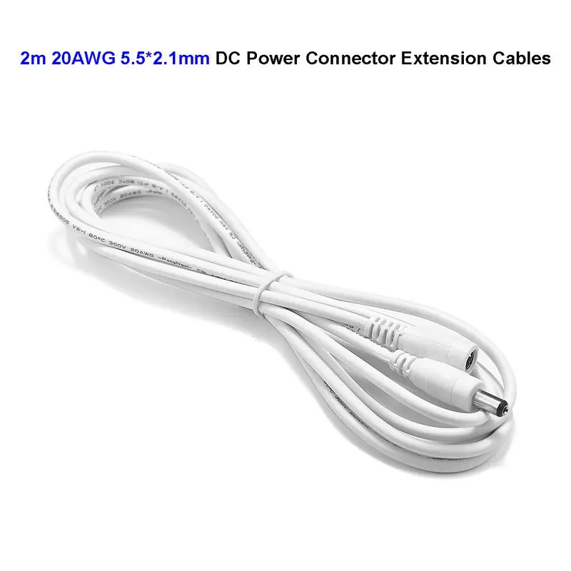 Светодиодная лента 5 мм x 2 1 разъем постоянного тока удлинитель питания 20AWG м