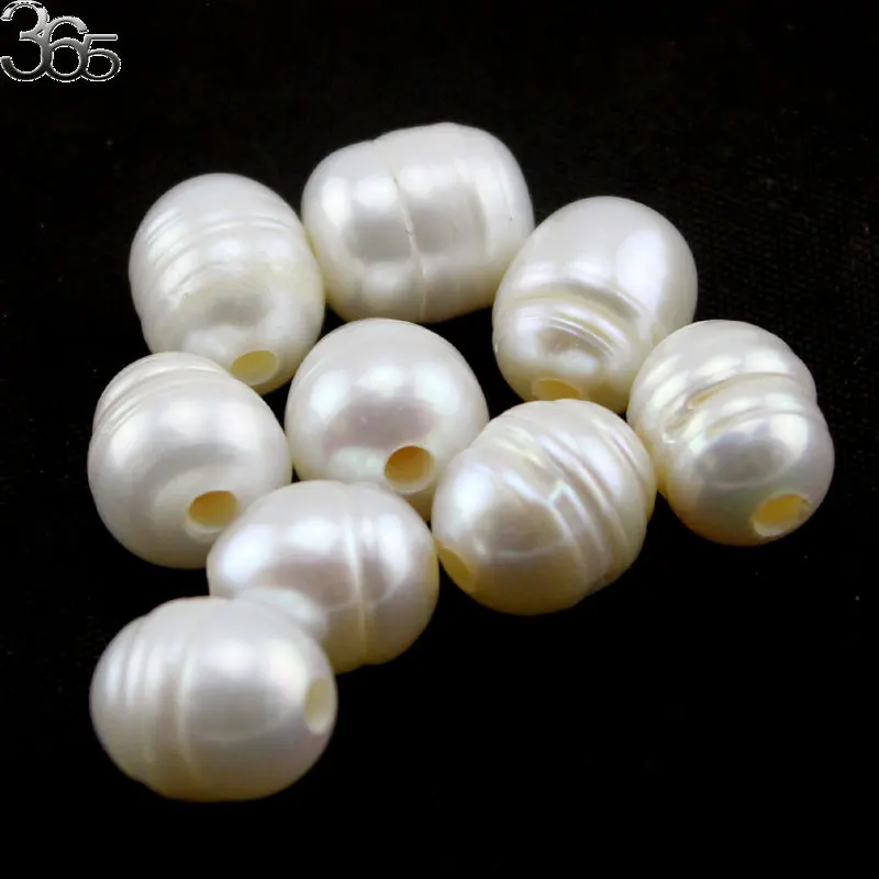 Free Shipping Select By Quantity 10x12mm Big Large Hole White Olivary Freshwater Pearl Earring Jewelry Findings DIY Craft Beads | Украшения