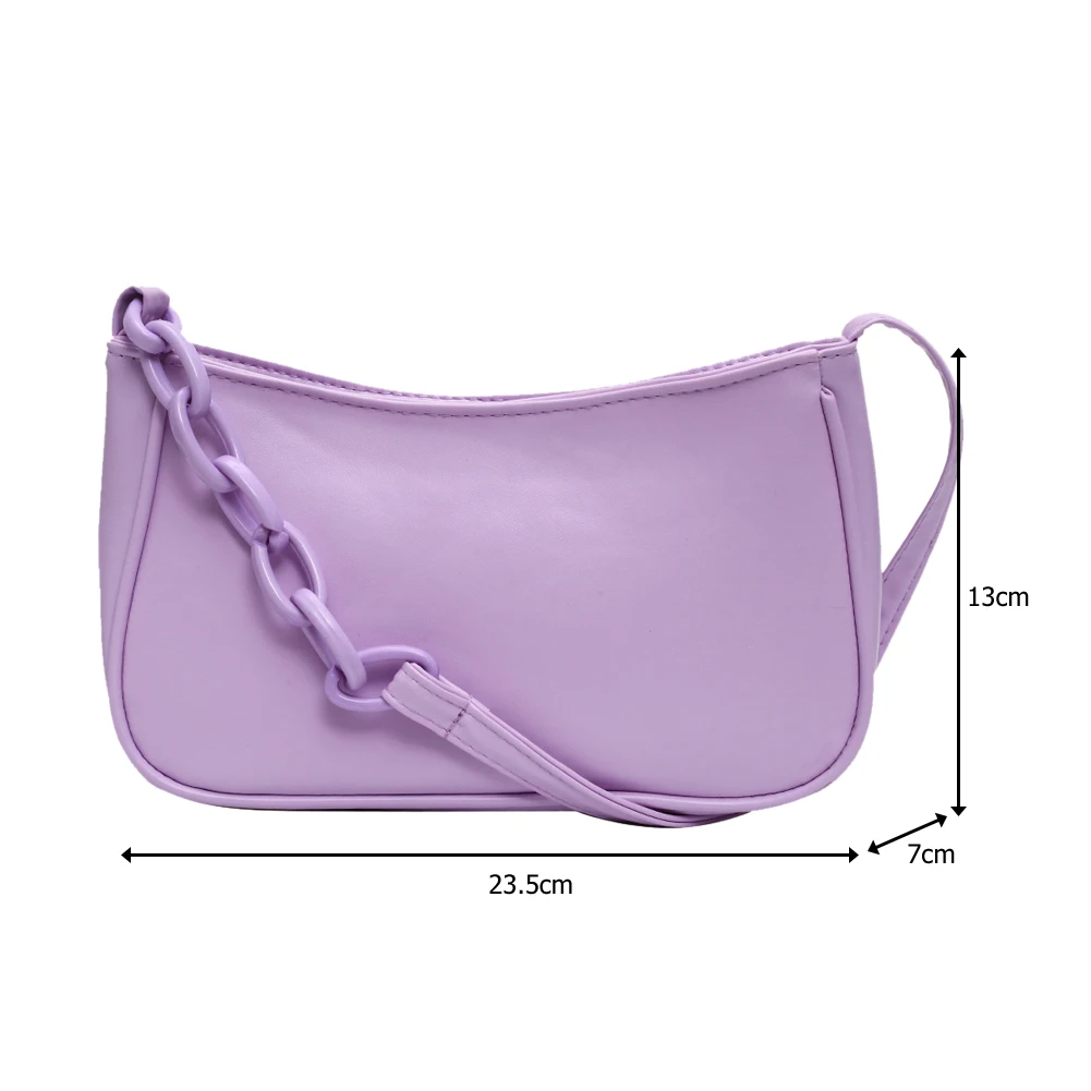 

Retro Casual Women Totes Shoulder Bags Female Leather Solid Color Chain Handbag Fashion Exquisite Shopping Bag