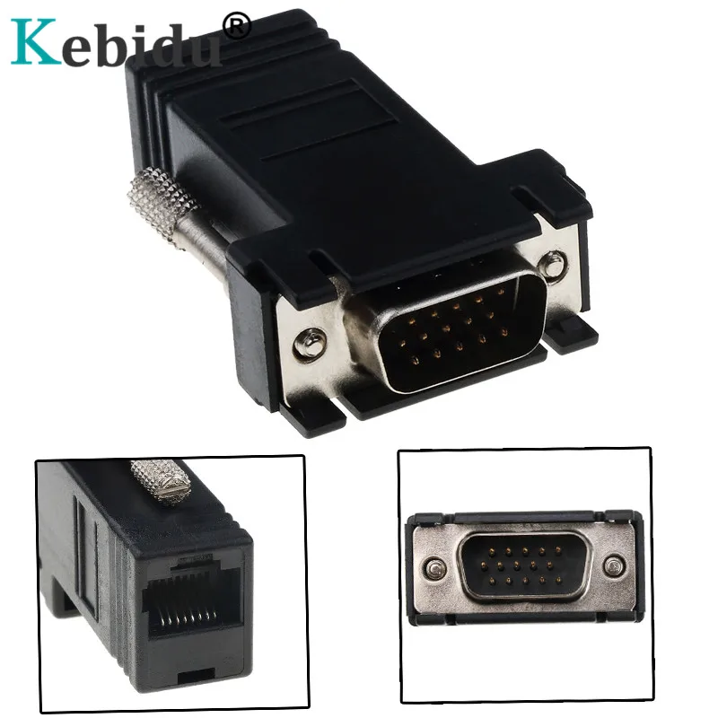 Удлинитель Kebidu RJ45 в VGA штекер к локальной сети CAT5e CAT6 сетевой Ethernet Кабель адаптер