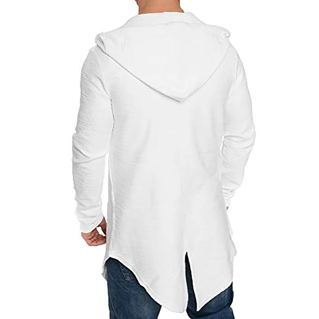 Off White/Модная Мужская толстовка с капюшоном однотонный Тренч куртка кардиган