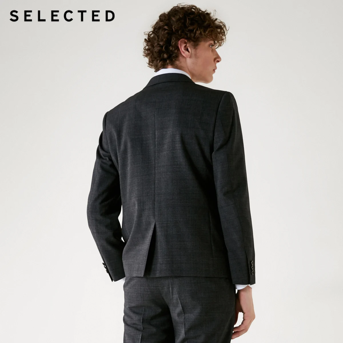 Выбранные мужские Slim Fit в клетку шерсть Бизнес костюм с блейзером пальто |