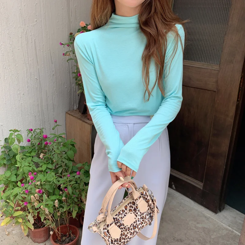 Самодельная плотная рубашка Sanmuzi с длинным рукавом и футболкой внутри однотонный