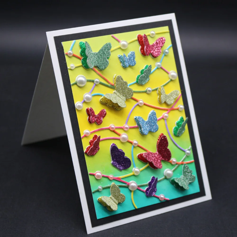 

Rectangle Frame Metal Cutting Dies Butterflies Pearls Background For Diy Scrapbooking Paper Handmade Mold 2020 Embossing New