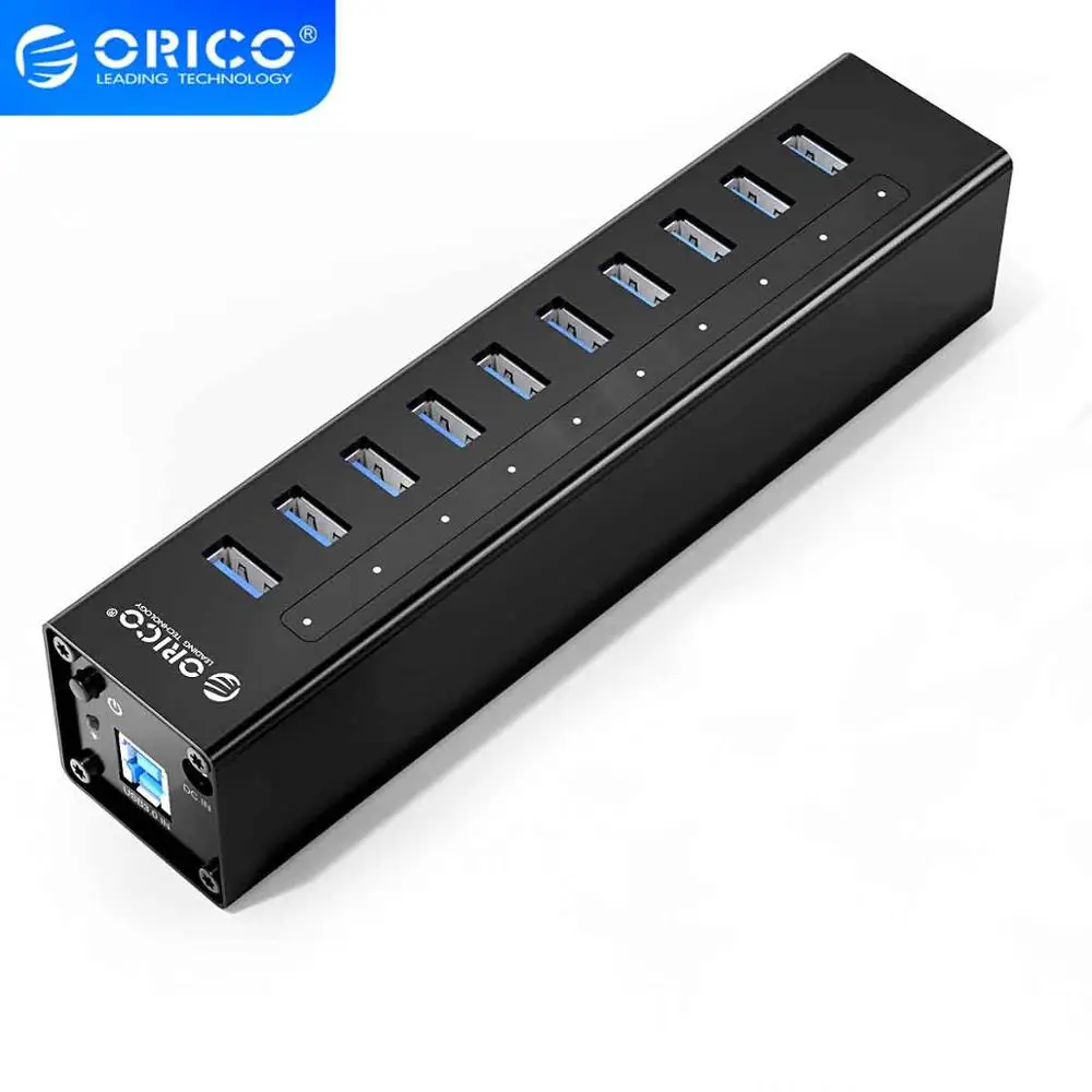 Высокоскоростной Алюминиевый Концентратор ORICO с 10 портами USB 3 0 5 Гбит/с