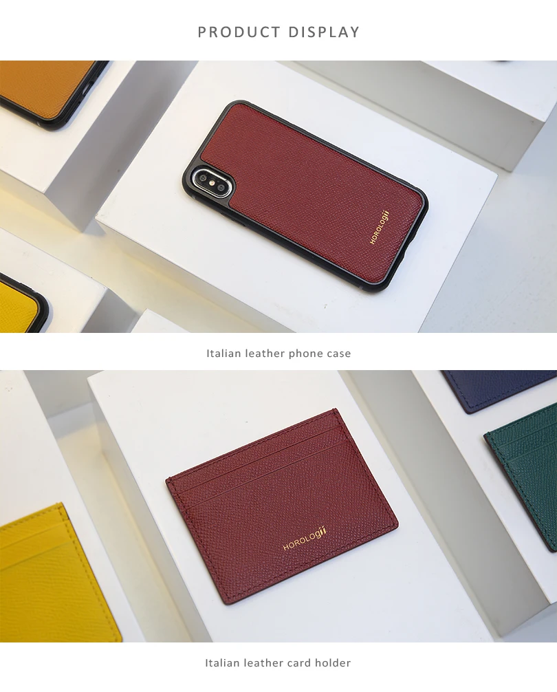 Horologii монограмма Бордовая кожа для карты Холдер чехол для iphone XS MAX 11 Pro Max набор для подарка Прямая поставка