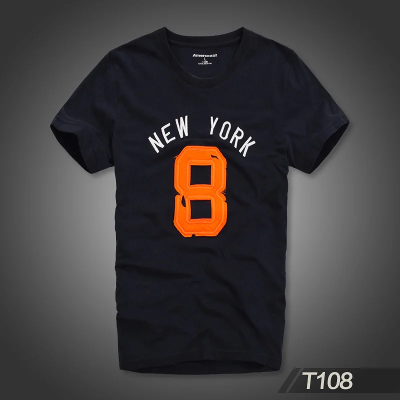 T108 Navy Blue Мужская футболка с принтом из хлопка, американский стиль, новинка, модный известный бренд, Летний стиль - Цвет: T108 Navy Blue