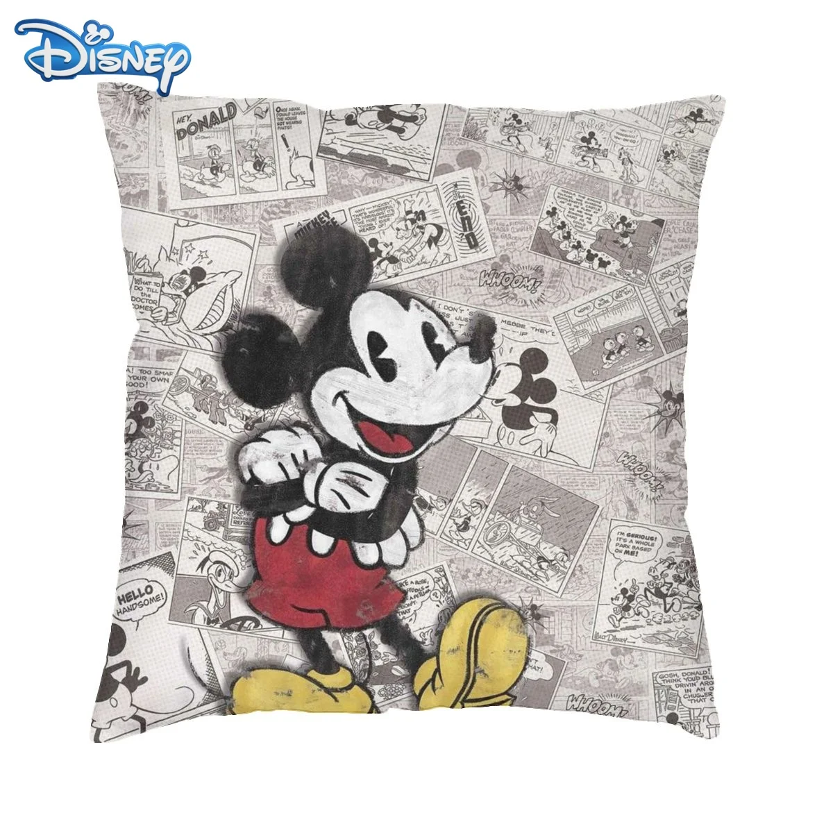 

Disney Pillowcase Mickey Minnie Mouse Donald Duck Cartoon Polyester Peachskin Cushion Cover Sofa Pillowcase Home Decoration