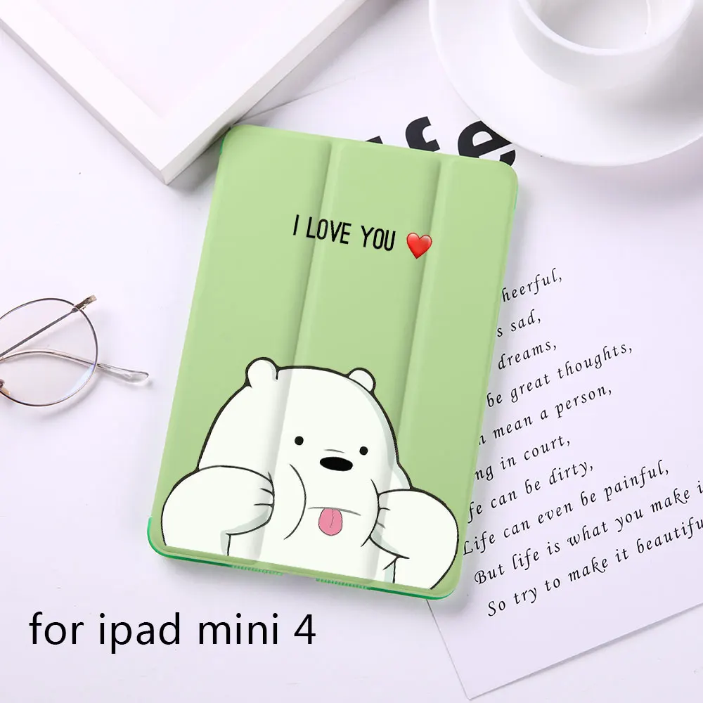 B050041-mini4 Чехол-книжка с милым медведем и магнитом для Apple iPad 9,", Чехол для iPad Mini 1 2 3 4 из искусственной кожи, планшет, складной чехол-книжка - Цвет: B050041-mini4