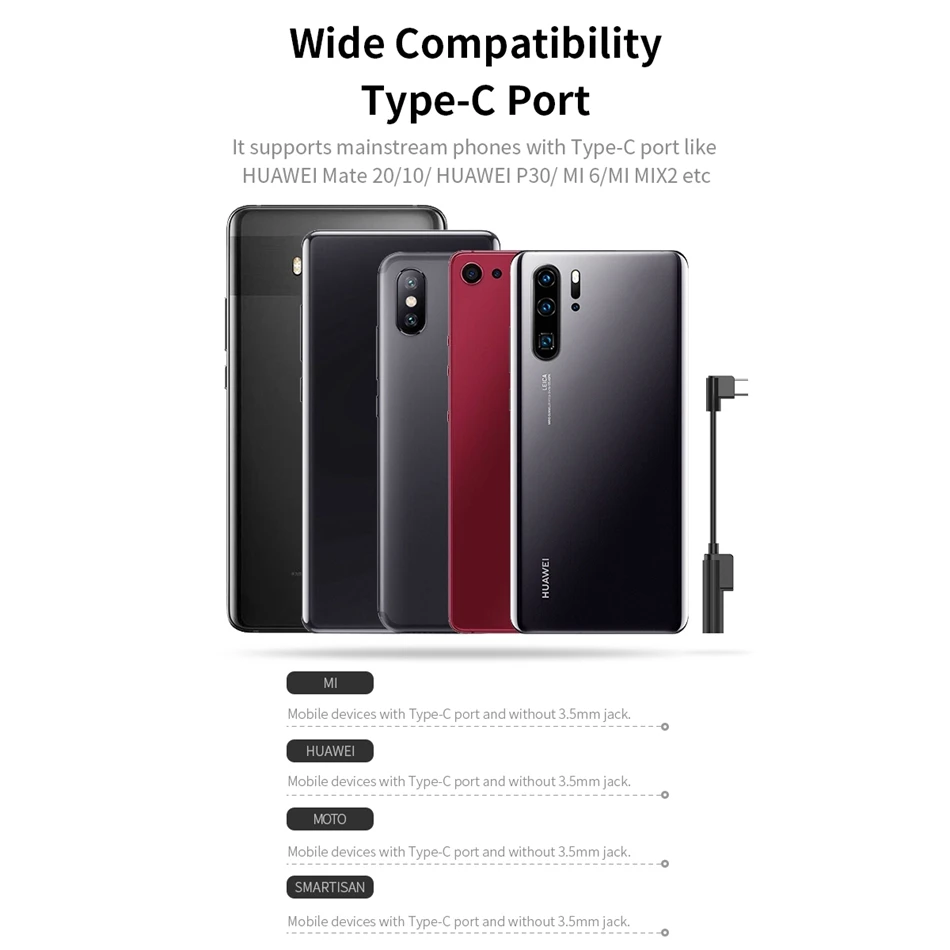 ROCK 2 в 1 usb type C до 3,5 мм разъем для наушников адаптер для samsung Xiaomi type-C OTG Aux аудио зарядное устройство адаптер для huawei P30