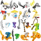 16 шт. конструктор Airjitzu ниндзя, набор кирпичей, мини-змеи, воин, скелет, кукла, фигурки героев, детские игрушки для детей