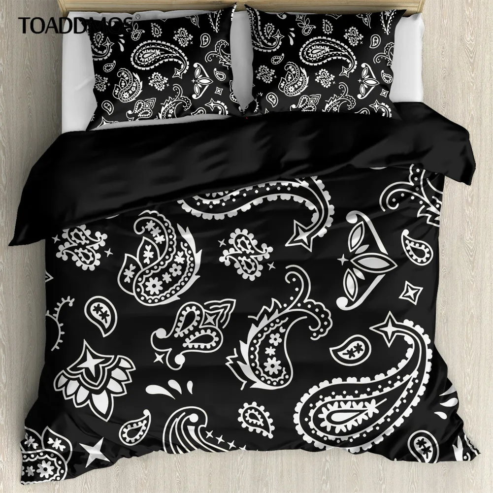 

TOADDMOS Bandana Paisley Vector Pattern Bed Duvet Cover Set Pillowslip Comfort Home Bedding Sets Premium Quilt Cover Pillowcase
