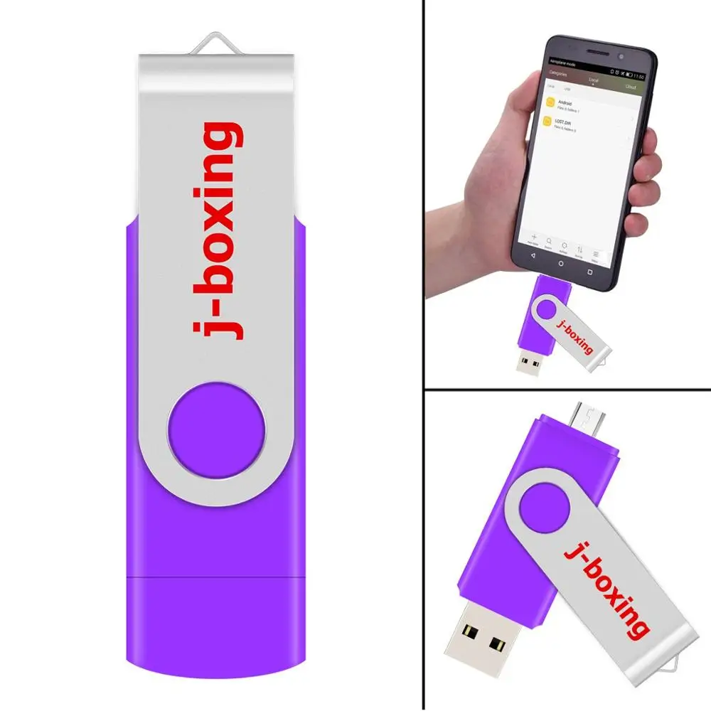 OTG USB флеш накопитель J boxing 64 ГБ два порта флешка Micro вертлюжная карта памяти для