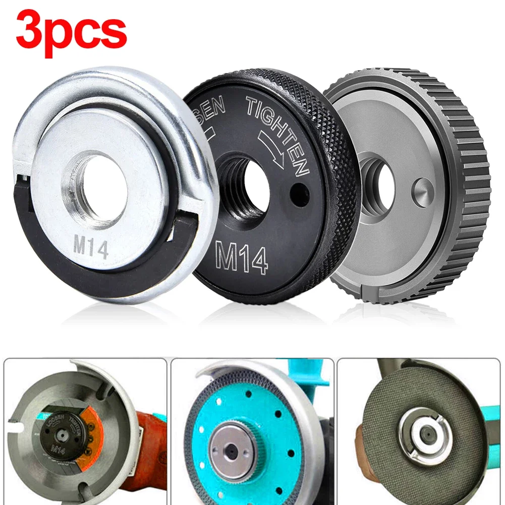 

3Pcs M14 Angle Grinder Thread Inner Outer Flange Nut Set Quick Release Nut Power Replacement For Bosch Metabo Milwaukee Makita