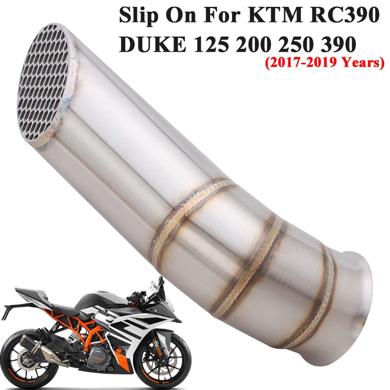 

For KTM DUKE 125 250 390 RC390 2017 2018 2019 2020 Slip On Motorcycle Exhaust Systems Escape Modify Link Pipe Hidden Muffler