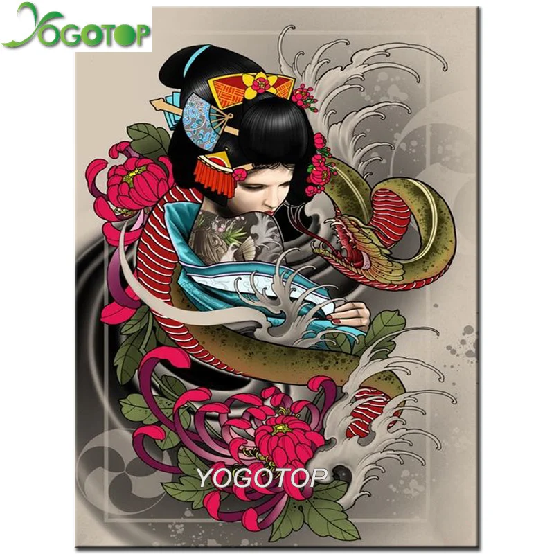 5D DIY алмазная живопись Японские женщины мозаика полная Алмазная Вышивка Набор