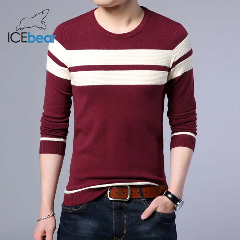 Мужской осенний свитер ICEbear Стильный пуловер брендовая одежда 1719 | Мужская