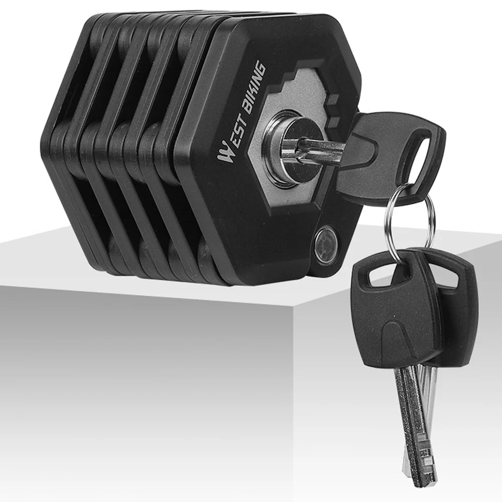 Велосипедный замок цепи с 3 ключами надежный складной типа гамбургера защитой от