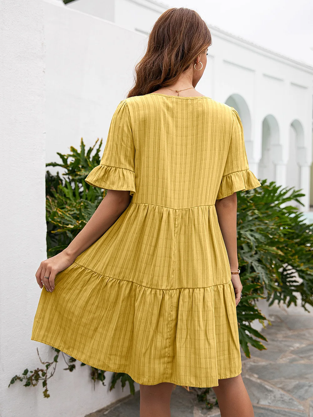 

Summer Women'S Dress 2021Beach Dress Tassel Ruffles V-Neck Mini Dress For Women Holiday Vintage Casual Dress Robe Femme Vestidos
