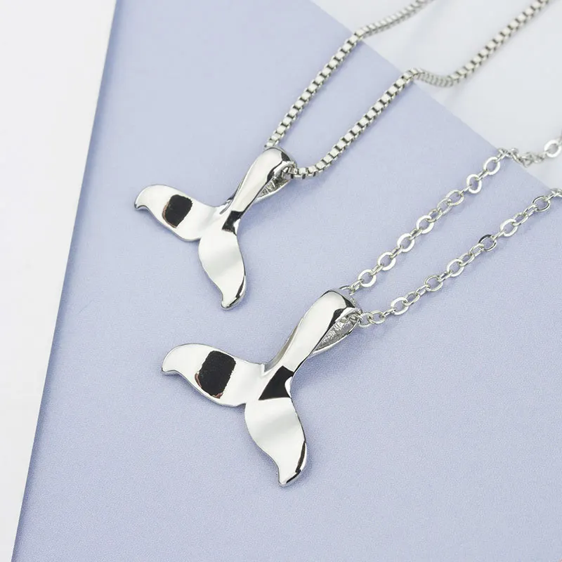 Ожерелье-чокер с хвостом русалки и рыбьего хвоста женское посеребренное