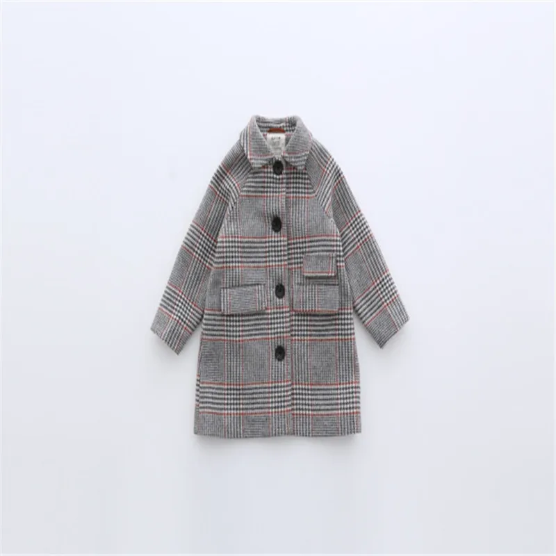 Одежда для девочек верхняя одежда зима новый модный шерстяной с узором гусиные