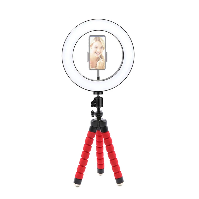 

16cm 26cm Led Selfie Ring Lamp Ring Fill Light with Mini Octopus Tripod Holder with Clip for Phone Makeup Video Live