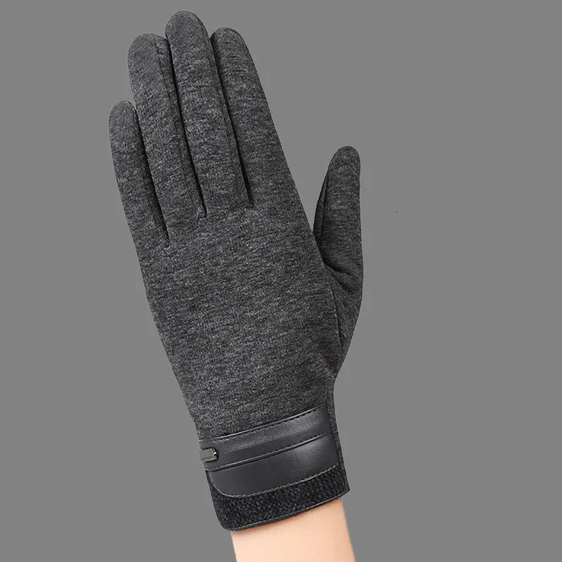 C- grey Роскошные кожаные мото Guantes PU лоскутные толстые перчатки мужские зимние перчатки мужские мотоциклетные теплые перчатки противоскользящие - Цвет: C- grey