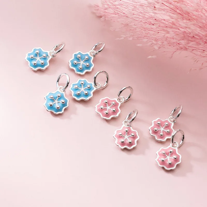 MEETSOFT Romantic S925 Sterling Silver Dangle chic Charms of DIY Handmade Jewelry Necklace Deocration Bracelet Accessory | Украшения и
