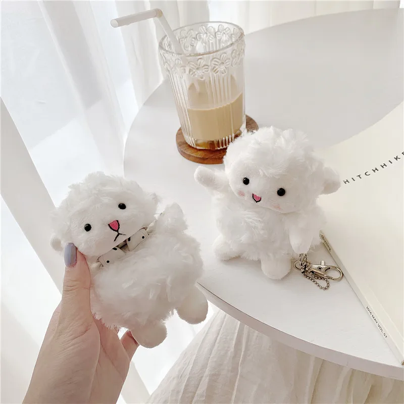 

Cute Stereo Fluffy Sheep Headset Case For Apple AirPods 1 2 3 Soft Fuzzy Cover For Air Pods Pro Wireless Earphone Capa