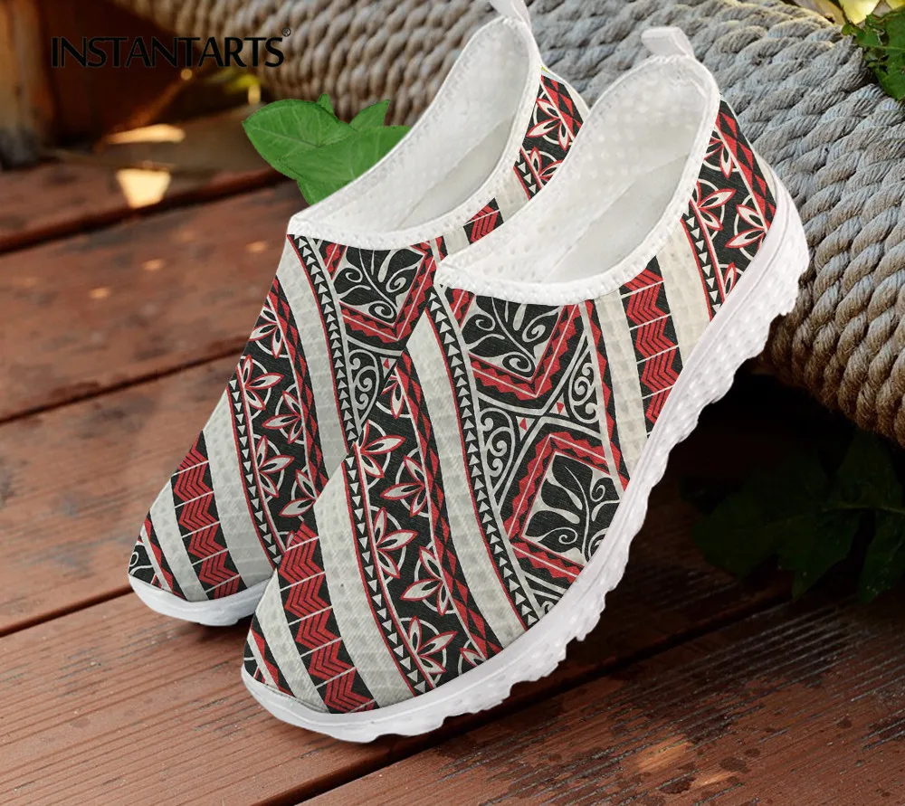 

INSTANTARTS градиент в гавайском стиле, с узором, без шнуровки, на Повседневное кроссовки для Для женщин светильник Вес сетчатые балетки; Zapatillas; Л...