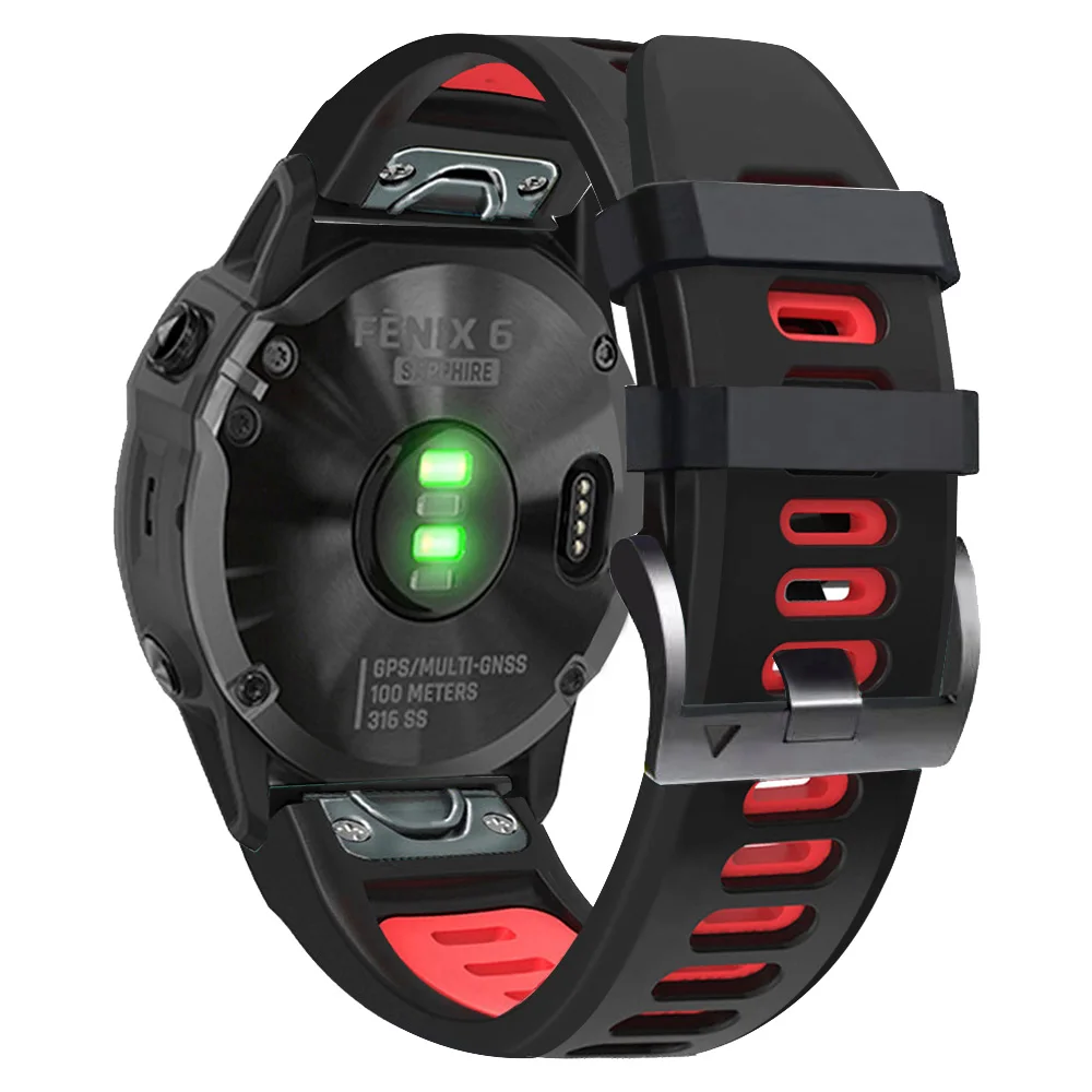 Ремешок для смарт-часов Garmin Fenix 6X 6 Pro 5X 5 Plus 3 HR 935 Mk1 быстросъемный силиконовый