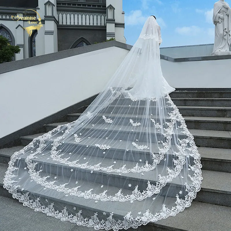 Свадебные аксессуары белые белоснежные свадебные вуали 4 м длинные 2 широкие