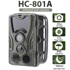 Охотничья камера HC801, 20 МП, 1080P, ночное видение, лес, класс защиты IP65, водонепроницаемая камера для дикой природы, фотоловушка, камера, разведчик на охоте