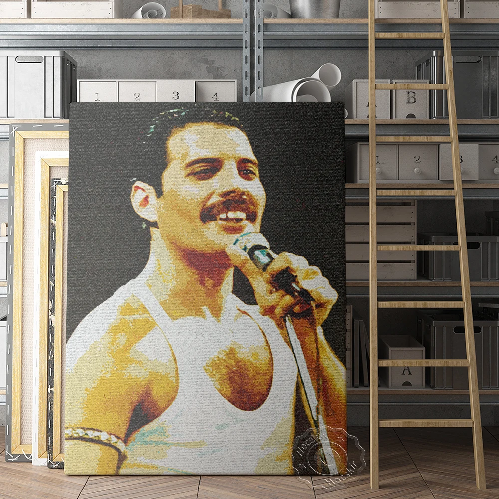 

Freddie Mercury British Singer Poster, Handsome Man Wall Picture, Music Star Mercury Prints Art, Figure Portrait Wall Stickers