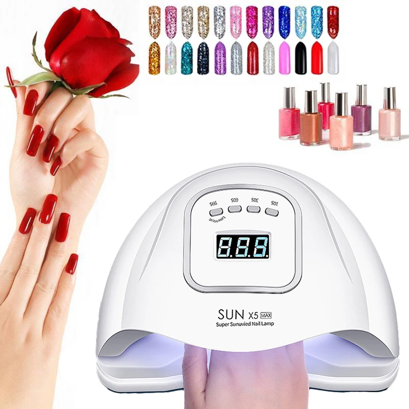 УФ светодиодная лампа для сушки ногтей SUN X5 Max 90 Вт 45 светодиодов умная