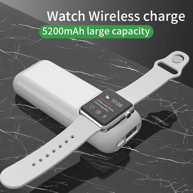 

Power Bank Wireless Charger for Apple Watch Series6 5 4 3 2 1 Mobile Phone Charger For USB plug Iphone X 8 Xiaomi HuaWei