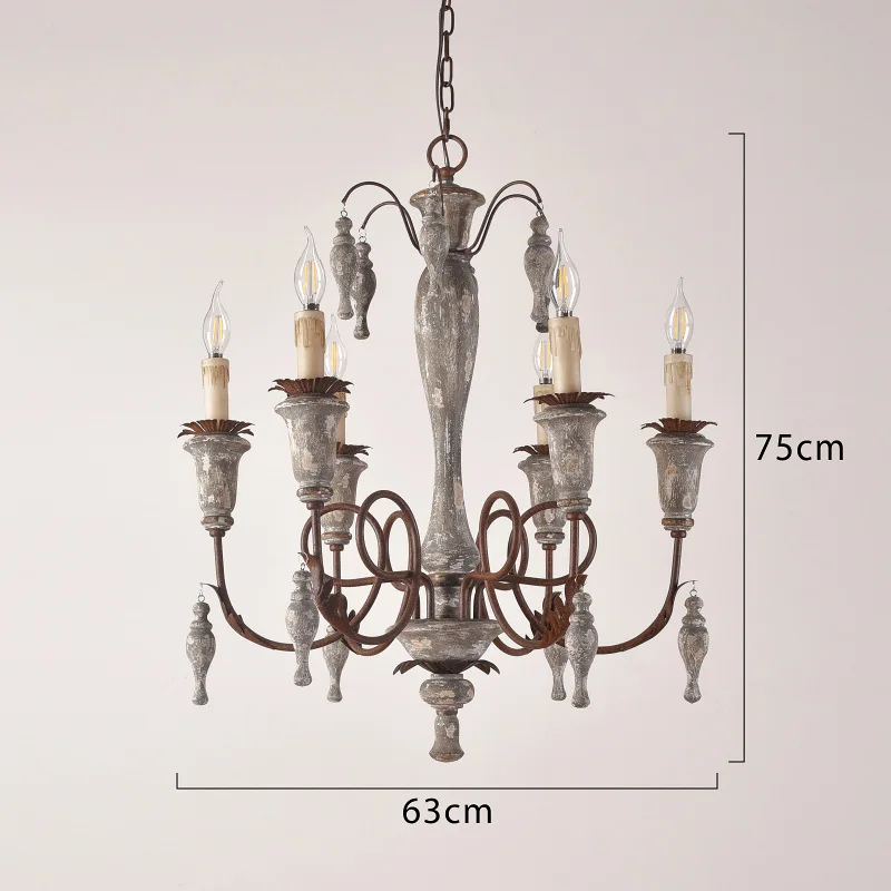 

American retro wooden old chandelier dining room iron lamp coffee shop living room creative B & B personalized clothing shop